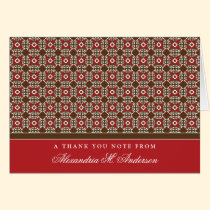 Ornate Custom Thank You Card (red/chocolate) cards