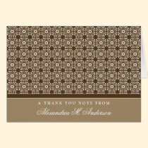 Ornate Custom Thank You Card (taupe/chocolate) cards