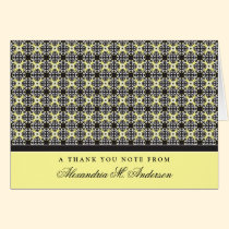 Ornate Custom Thank You Card (yellow/black) cards
