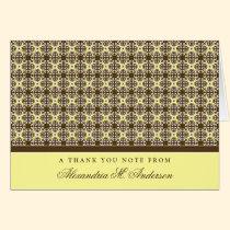 Ornate Custom Thank You Card (yellow/chocolate) cards