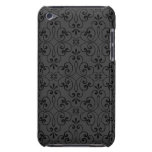 Ornate damask decorative black and gray iPod case Barely There iPod Case