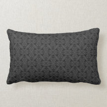 Ornate damask decorative black gray stylish pillow