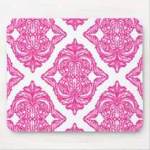 Ornate Damask Pink and White