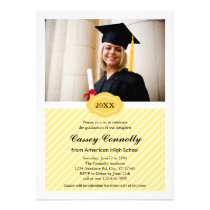 Ornate Date Modern Photo Graduation Invitation invitations