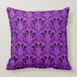 Ornate Elegant Purple Black Damask American MoJo P Pillow