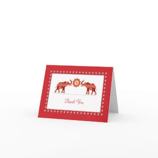 Ornate Elephants Thank You Card