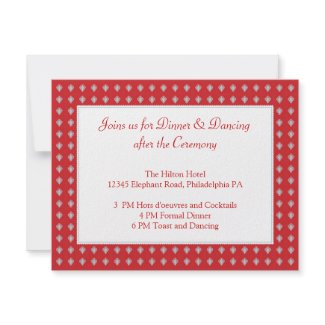 Ornate Elephants Wedding Reception Card Invitation