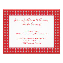 Ornate Elephants Wedding Reception Card Invitation