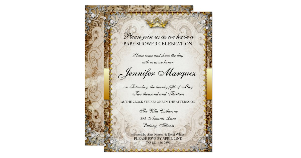 Ornate Fairytale Storybook Baby Shower Invitation Zazzle