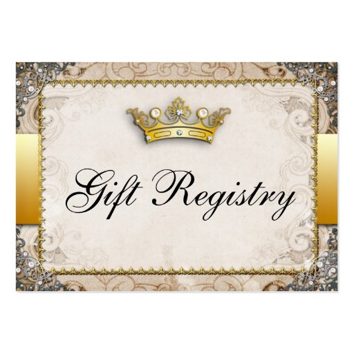 Ornate Fairytale Storybook Wedding  Gift Registry Business Card (front side)