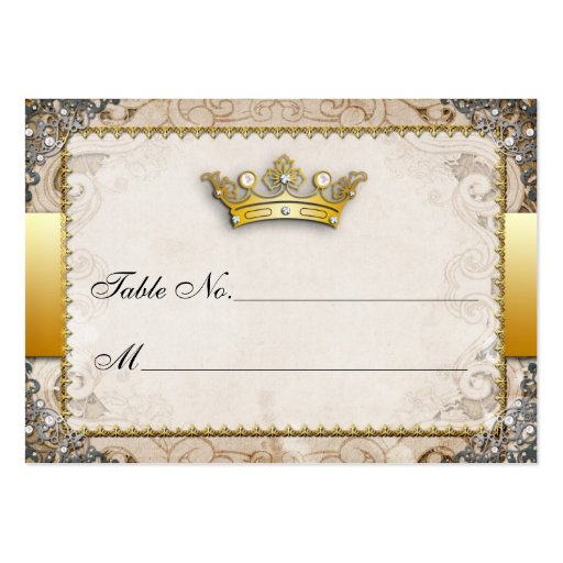 Ornate Fairytale Wedding Table Number Cards Business Card (back side)