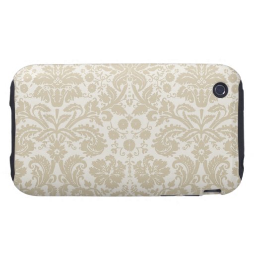 Ornate floral art nouveau pattern beige iPhone 3 tough cover