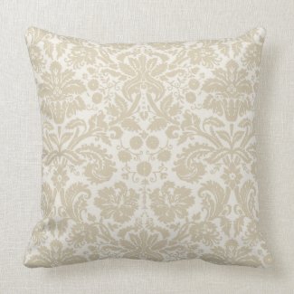 Ornate floral art nouveau pattern beige pillows