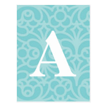 Ornate Floral Monogram - Letter A Post Cards