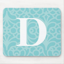 Ornate Floral Monogram - Letter D Mouse Pads