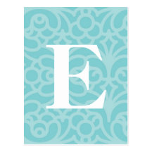 Ornate Floral Monogram - Letter E Postcard