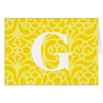 Ornate Floral Monogram - Letter G Greeting Cards