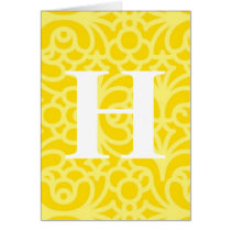 Ornate Floral Monogram - Letter H Card