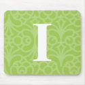 Ornate Floral Monogram - Letter I mousepads