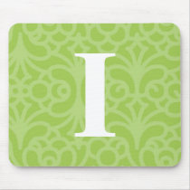 Ornate Floral Monogram - Letter I mousepads
