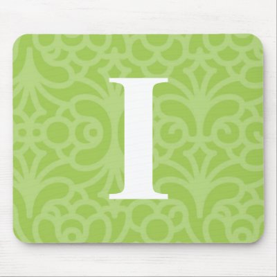 Ornate Floral Monogram - Letter I Mouse Pad by fantasian_angel
