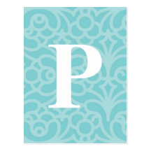 Ornate Floral Monogram - Letter P Postcard