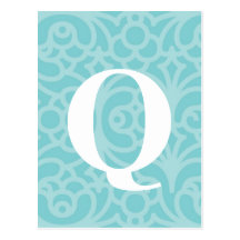 Ornate Floral Monogram - Letter Q Postcards
