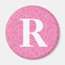 Ornate Floral Monogram - Letter R Fridge Magnet