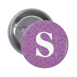 Ornate Floral Monogram - Letter S Pin