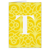 Ornate Floral Monogram - Letter T Greeting Card