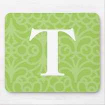 Ornate Floral Monogram - Letter T mousepads by fantasian_angel Ornate Floral Monogram - Letter T mousepads