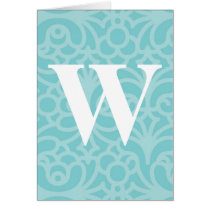 Ornate Floral Monogram - Letter W Cards