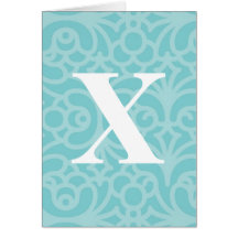 Ornate Floral Monogram - Letter X Greeting Card