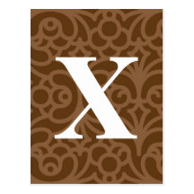 Ornate Floral Monogram - Letter X Post Card