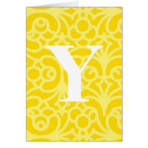 Ornate Floral Monogram - Letter Y Cards