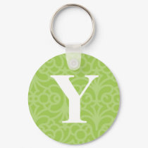Ornate Floral Monogram - Letter Y keychains