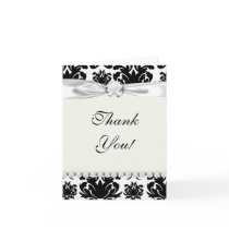 ornate formal black white damask cards