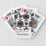 ornate formal black white damask card decks