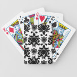 ornate formal black white damask card decks