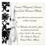ornate formal black white damask custom invites