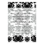 ornate formal black white damask custom invites