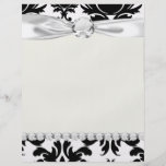 ornate formal black white damask personalized flyer