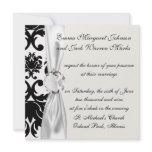 ornate formal black white damask custom invites