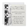 ornate formal black white damask custom invites