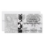 ornate formal black white damask photo greeting card