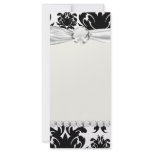 ornate formal black white damask rack card design