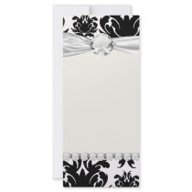ornate formal black white damask rack card design