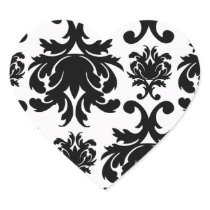 ornate formal black white damask stickers