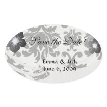 ornate formal black white damask sticker