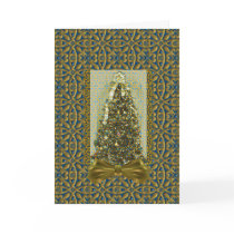 Ornate Gold Brocade Christmas Greeting Card